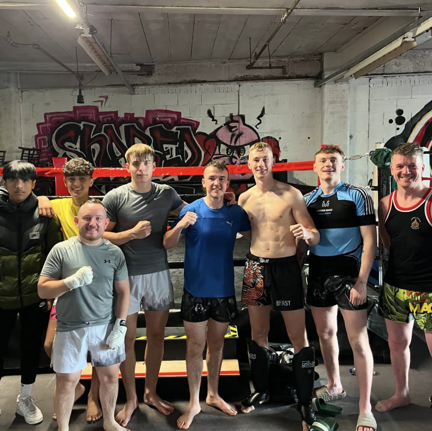 Competitive Muay Thai fighters group